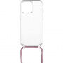 FIXED Pure Neck prozirna maska s uzicom za iPhone 13 Pro - ružičasta