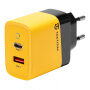 Tactical Microgrid GaN adapter za napajanje USB-A / USB-C 45W za iPhone / iPad / MacBook / iPod / AirPods - žuti