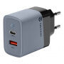 Tactical Microgrid GaN strujni adapter USB-A / USB-C 45W za iPhone / iPad / MacBook / iPod / AirPods - sivi