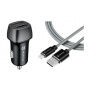 Tactical Field Plug Dual set auto punjač 12W 2x USB-A s USB-A / Lightning kabel - MFi za iPhone / iPad - 30 cm - sivi