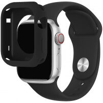 Silikonski remen sa silikonskim kućištem za Apple Watch 45 mm / 44 mm - crna