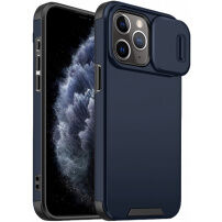 Mat maska s kliznim poklopcem za kameru za iPhone 11 Pro - tamno plava