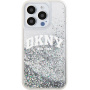 DKNY Liquid Glitter Arch Logo maska za iPhone 14 Pro Max - srebrna