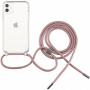 FIXED Pure Neck prozirna maska s uzicom za iPhone 11 - ružičasta