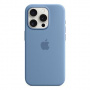 Originalna Apple silikonska maskica s MagSafe za iPhone 15 Pro - ledeno plavi