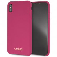 Guess Silicone Gold Logo case maskica za iPhone XS Max - Ružičasta