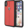 Ferrari Heritage Stripe Hard kožna futrola za iPhone X / XS - crvena