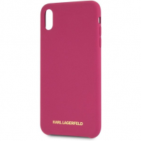 Karl Lagerfeld Gold Logo Silicone Case maskica za iPhone XS Max - fuksija