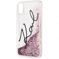 Karl Lagerfeld Signature TPU Glitter Star maskica za iPhone XS Max - Ružičasta