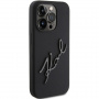 Karl Lagerfeld Silikonska maska Karl Script Logo za iPhone 15 Pro - crna
