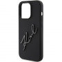 Karl Lagerfeld Silikonska maska Karl Script Logo za iPhone 15 Pro - crna