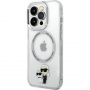 Karl Lagerfeld IML Karl and Choupette NFT maska s MagSafe za iPhone 15 Pro - prozirna