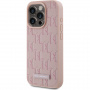 Karl Lagerfeld Monogram metalna maska s logotipom MagSafe za iPhone 15 Pro Max - roza