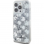 Karl Lagerfeld Liquid Glitter Monogram Gradient Cover za iPhone 14 Pro Max - srebrna