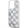 Karl Lagerfeld Liquid Glitter Monogram Gradient Cover za iPhone 14 Pro Max - srebrna