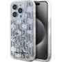 Karl Lagerfeld Liquid Glitter Monogram Gradient Cover za iPhone 15 Pro Max - srebrna