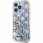 Karl Lagerfeld Liquid Glitter Monogram Gradient Cover za iPhone 15 Pro Max - srebrna