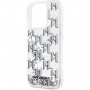 Karl Lagerfeld Liquid Glitter Monogram Gradient Cover za iPhone 15 Pro Max - srebrna