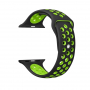 Silikonski remen za Apple Watch 42mm / 41mm / 40mm / 38mm - crna-zelena