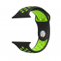 Silikonski remen za Apple Watch 42mm / 41mm / 40mm / 38mm - crna-zelena