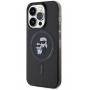 Karl Lagerfeld IML Glitter Karl and Choupette Glitter Cover with MagSafe za iPhone 15 Pro Max - crna