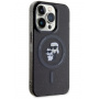 Karl Lagerfeld IML Glitter Karl and Choupette Glitter Cover with MagSafe za iPhone 15 Pro Max - crna