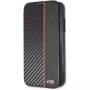 BMW Carbon Red Stripe Book futrola za iPhone XR - crna