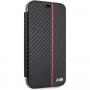 BMW Carbon Red Stripe Book futrola za iPhone XR - crna