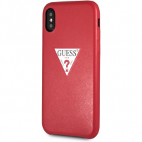 Guess PU Leather Case Triangle maskica za iPhone XS Max - crvena