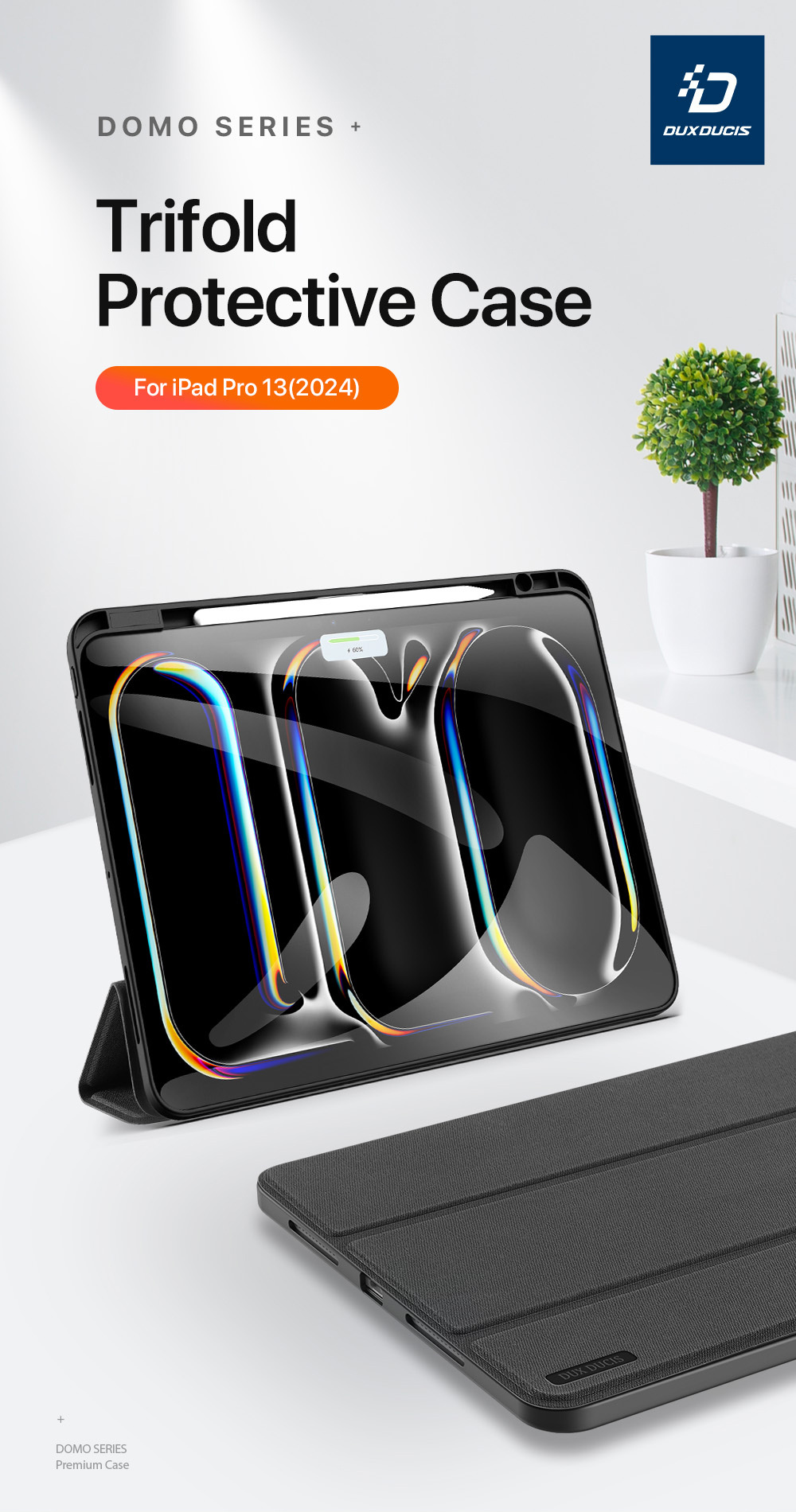 DUX DUCIS Domo futrola s prostorom za Apple Pencil i funkcijom spavanja za iPad Pro 13