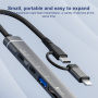 5u1 USB-C / 2x USB-C / USB-A / adapter za SD i TF čitač za iPhone / iPad / MacBook - srebrni