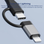 5u1 USB-C / 2x USB-C / USB-A / adapter za SD i TF čitač za iPhone / iPad / MacBook - srebrni