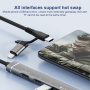 5u1 USB-C / 2x USB-C / USB-A / adapter za SD i TF čitač za iPhone / iPad / MacBook - srebrni