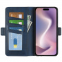 Preklopna torbica od PU kože za iPhone 16 Plus - tamno plava