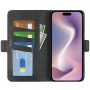 Preklopna torbica od PU kože za iPhone 16 Plus - crna