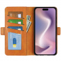 Preklopna torbica od PU kože za iPhone 16 Plus - sedlasto smeđa