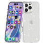 Prozirna glitter maska za iPhone 16 Pro Max - srebrna