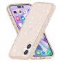 Prozirna maska sa šljokicama za iPhone 16 - rose gold