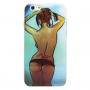 Zaštitna maskica / futrola s prozirnim okvirom za ivice za Apple iPhone 6S / 6 - sexy djevojka - leđa