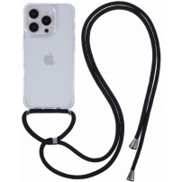 Prozirna maska sa uzicom za iPhone 16 Pro Max - crna