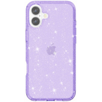 Prozirna maska sa šljokicama za iPhone 16 Plus - ljubičasta