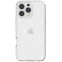 Prozirna glitter maska za iPhone 16 Pro Max - srebrna