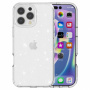 Prozirna glitter maska za iPhone 16 Pro Max - srebrna