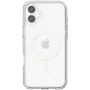 Prozirna maska sa šljokicama i MagSafe za iPhone 16 - srebrna