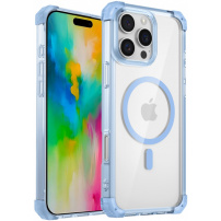 Prozirna maska sa okvirom u boji i MagSafe za iPhone 16 Pro - plava