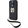 DKNY Stack Logo maska s remenom za iPhone 14 Pro - crna