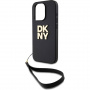 DKNY Stack Logo maska s remenom za iPhone 14 Pro - crna