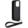 DKNY Stack Logo maska s remenom za iPhone 14 Pro - crna