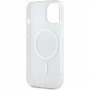 DKNY Repeat Pattern Tonal Stripe Cover s MagSafe za iPhone 14 - bež