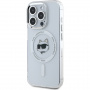 Karl Lagerfeld IML Choupette Head Metal Frame Cover s MagSafe za iPhone 15 Pro Max - prozirna